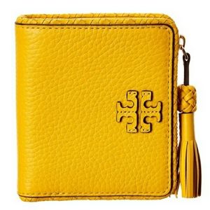 Tory Burch- Taylor Mini Leather Wallet, Yellow-EUC